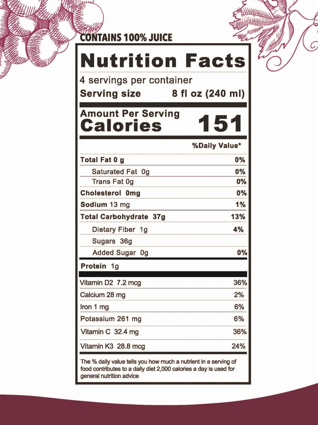 Organic Grape Juice (33.8 oz, 2 Pack) – USDA Certified & Pure