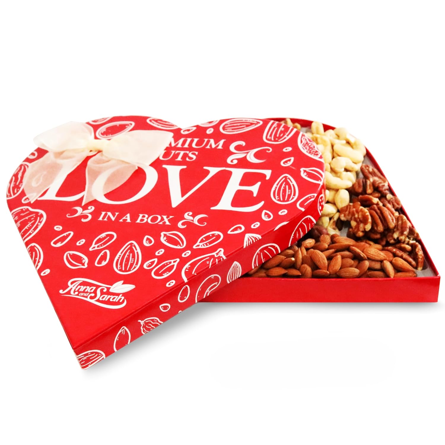 Anna and Sarah Premium Mixed Nuts Heart Shaped Gift Basket (2 Pack)