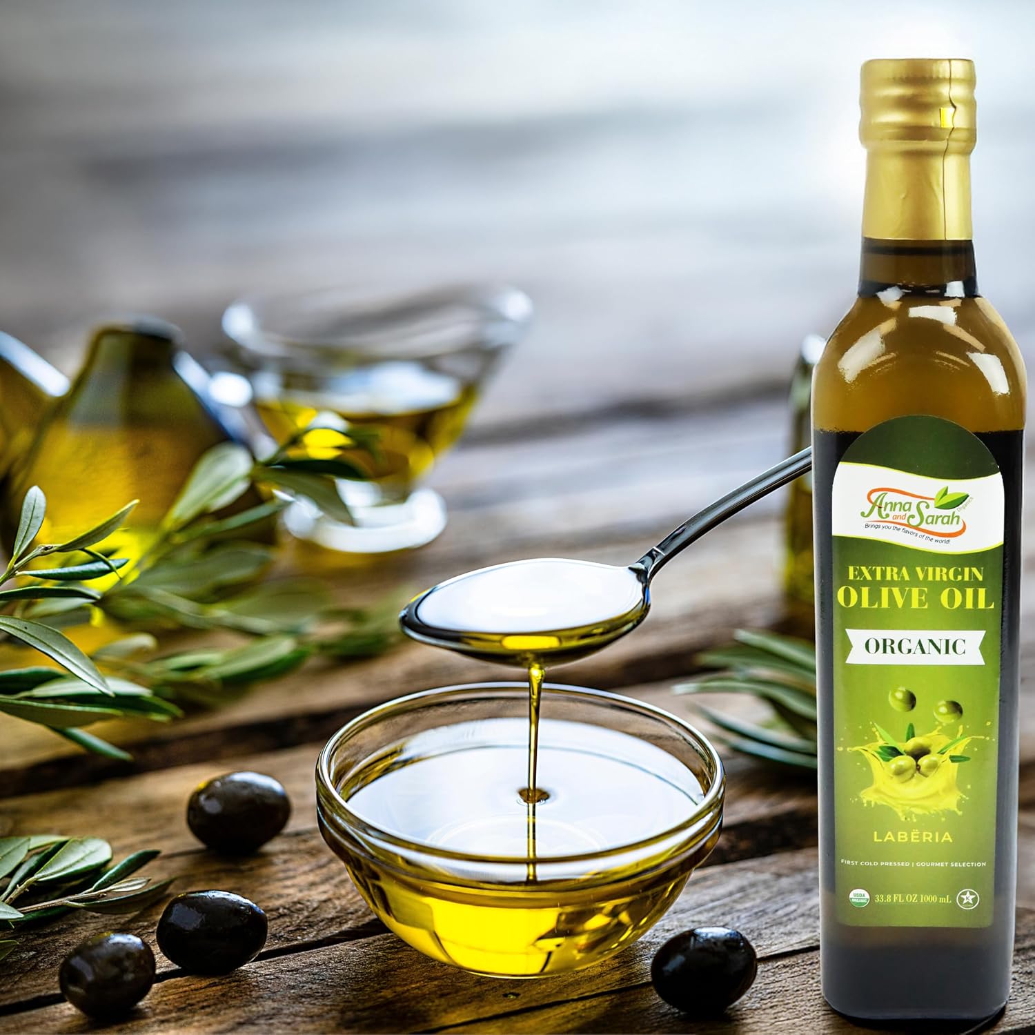 Anna and Sarah USDA Organic Extra Virgin Olive Oil - Cold Pressed
