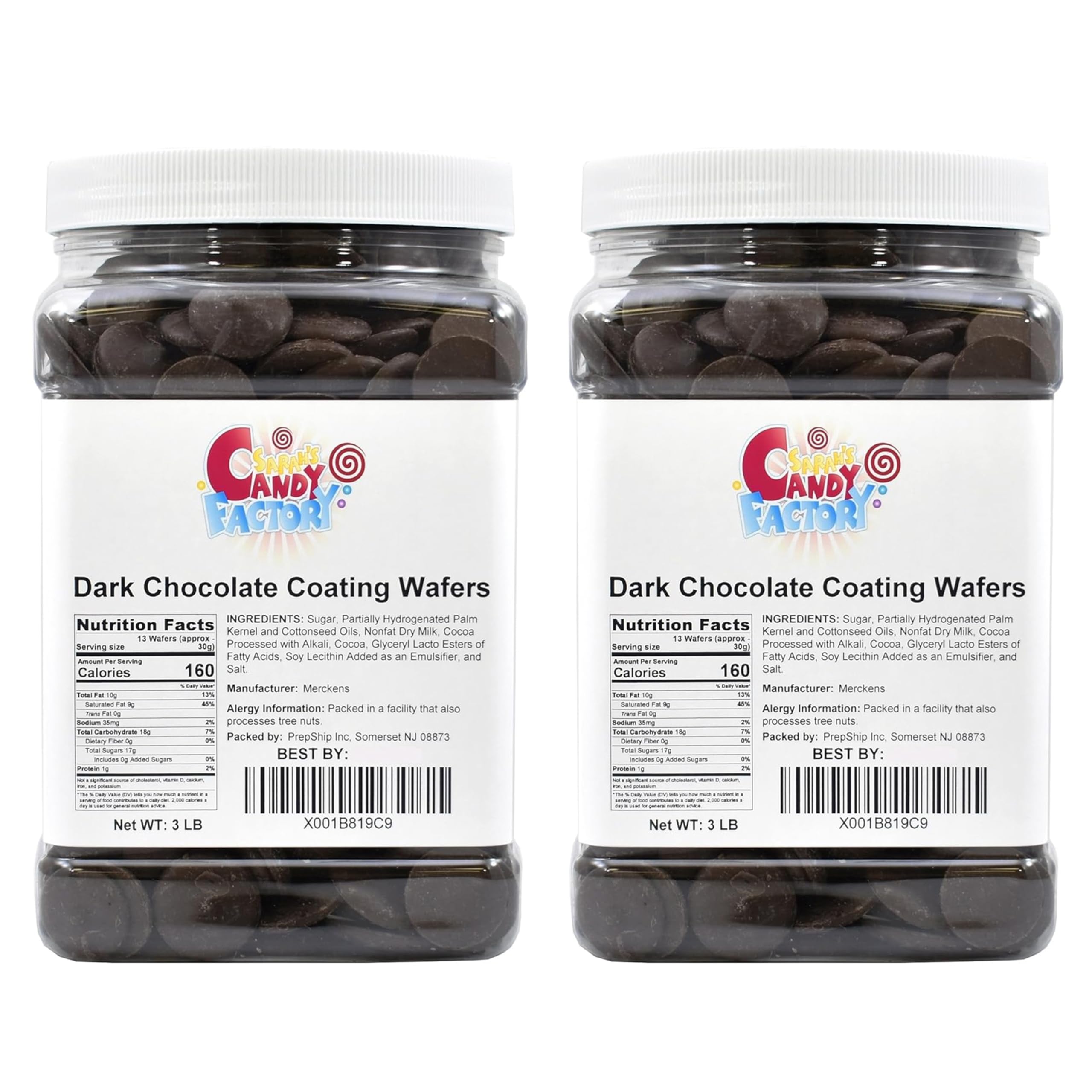 Sarah's Candy Factory Dark Chocolate Melting Wafers - 3 Lbs 2 Pack