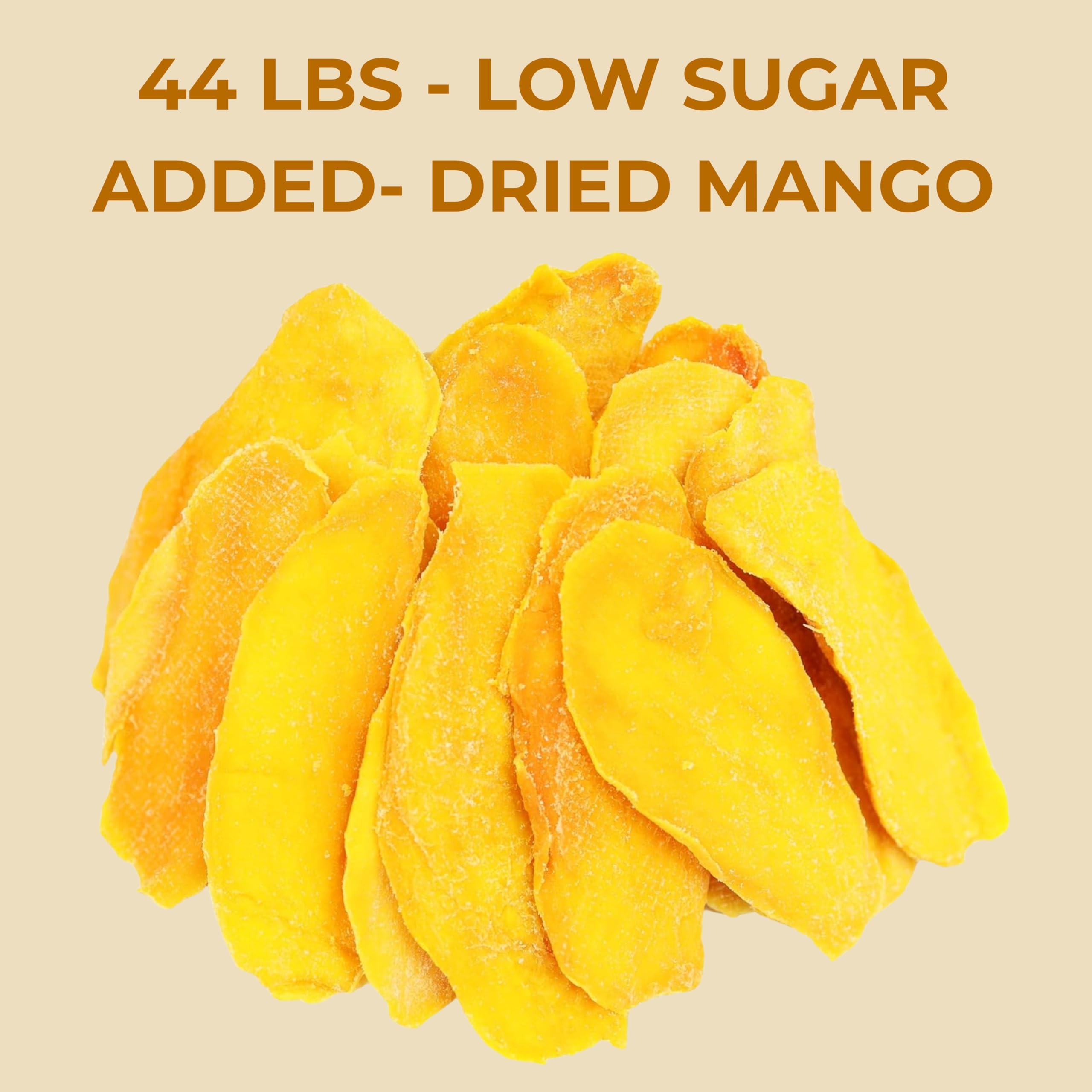 Anna and Sarah Extra Low Sugar Added Dried Mango Slices 44 Lbs - Delicious Texture Soft & Juicy - Naturally Ripened Fruits - Gluten Free - Non GMO - Kosher - Natural Source of Vitamin C