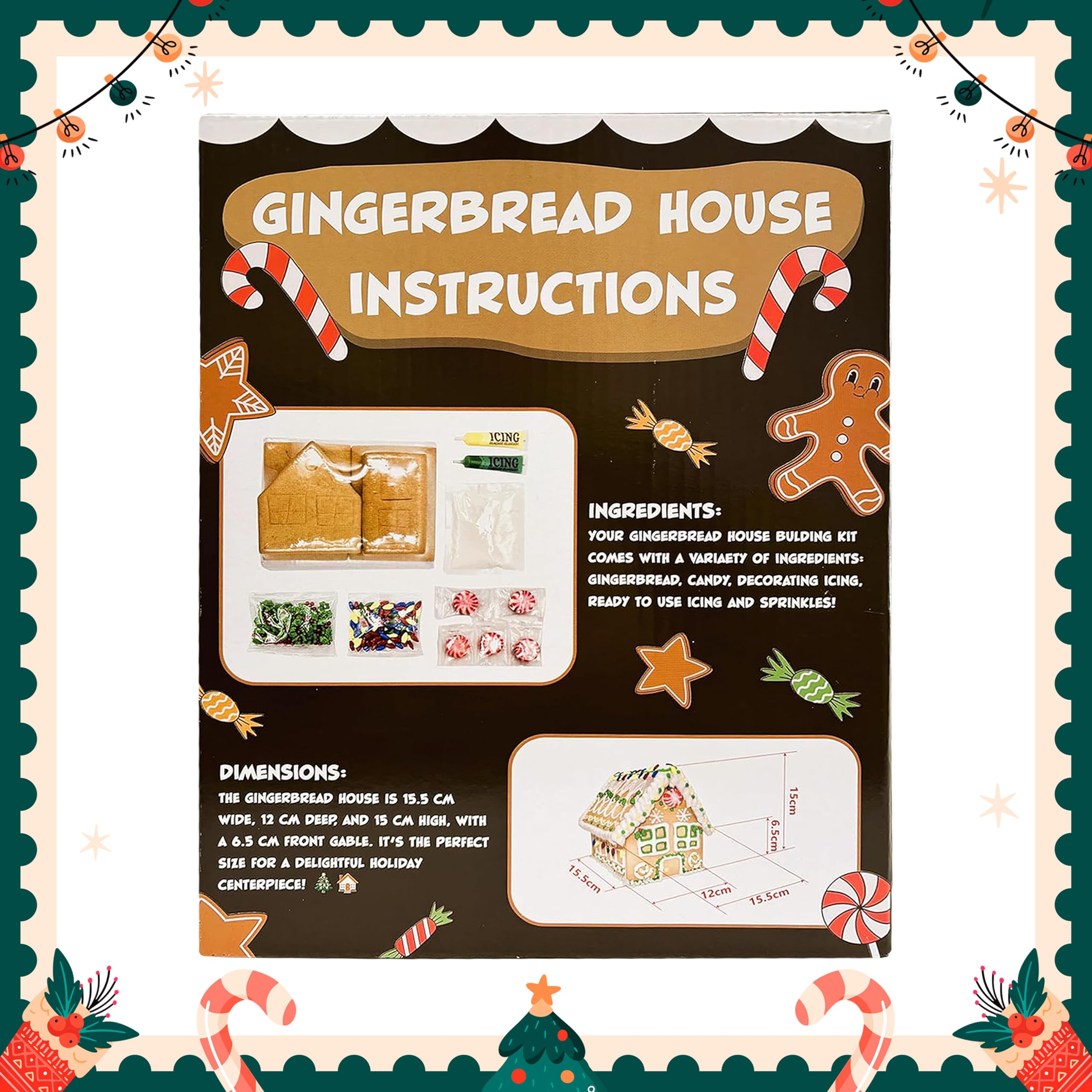 Sarah's Candy Factory Sarah's Candy Factory Gingerbread Cookie House Kit - 2 Lbs - X-Large