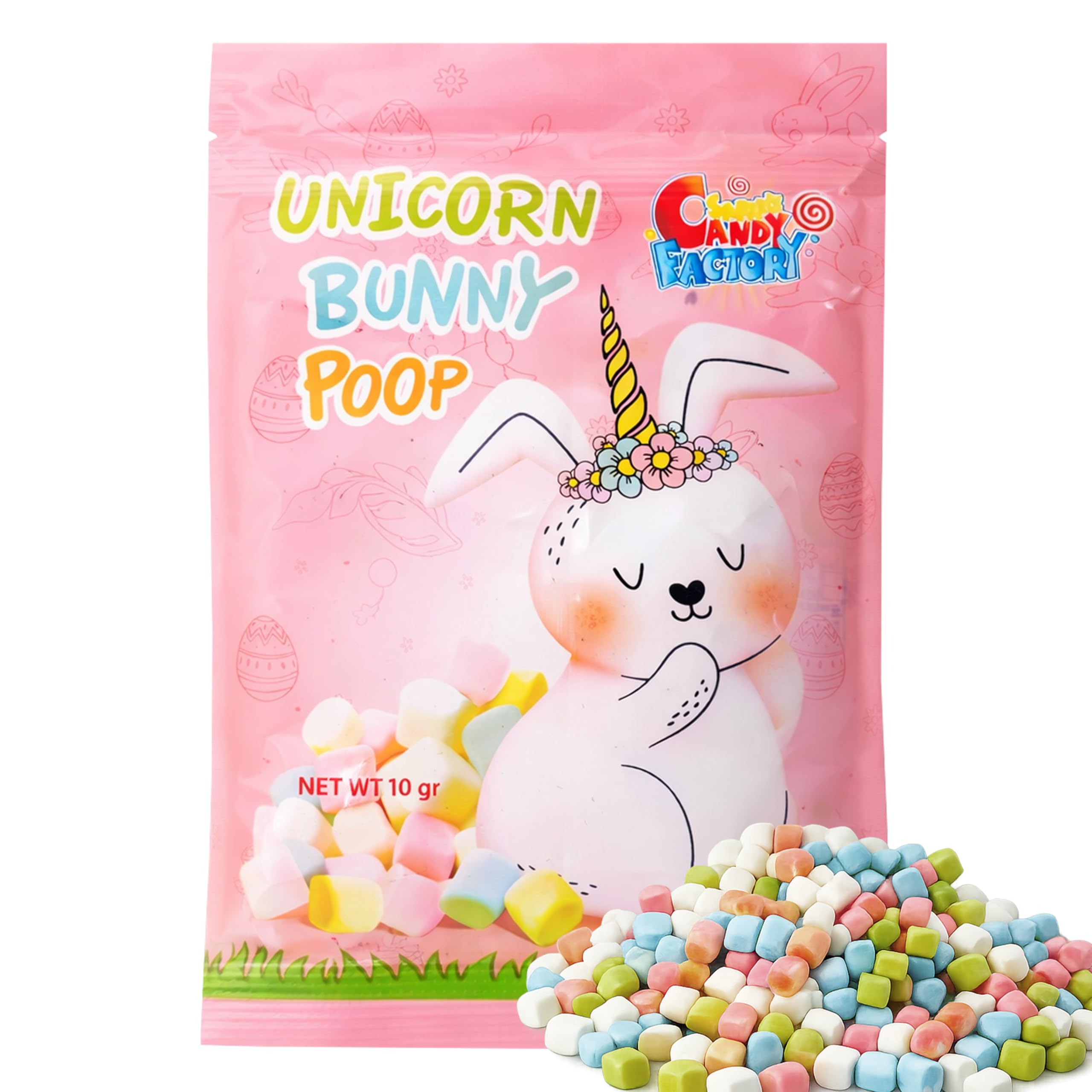 Easter Unicorn Bunny Poop Marshmallows - 36 Single Serve Party Bags