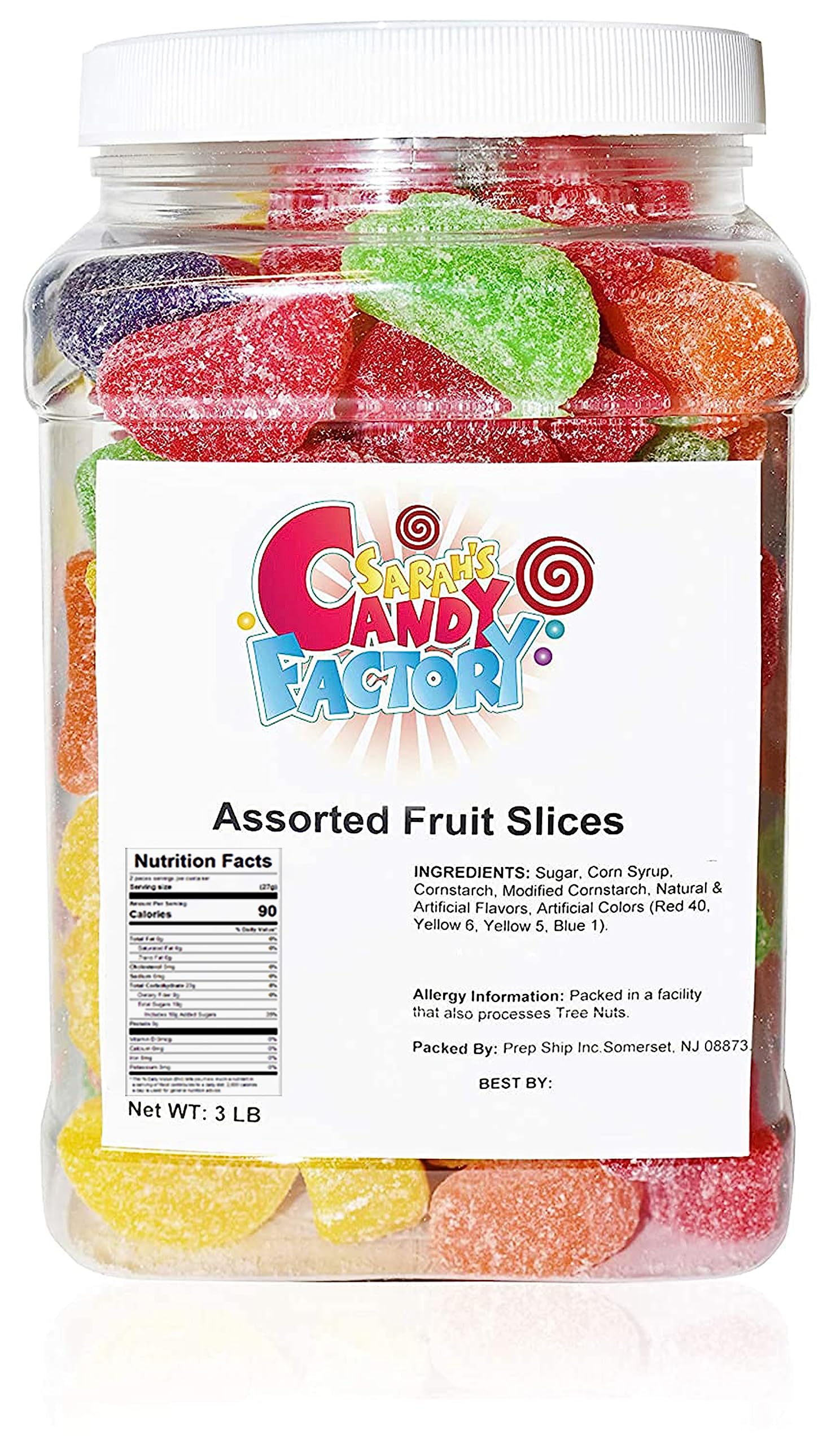 Sarah's Candy Factory Assorted Fruit Slice - 3 Lbs Jar