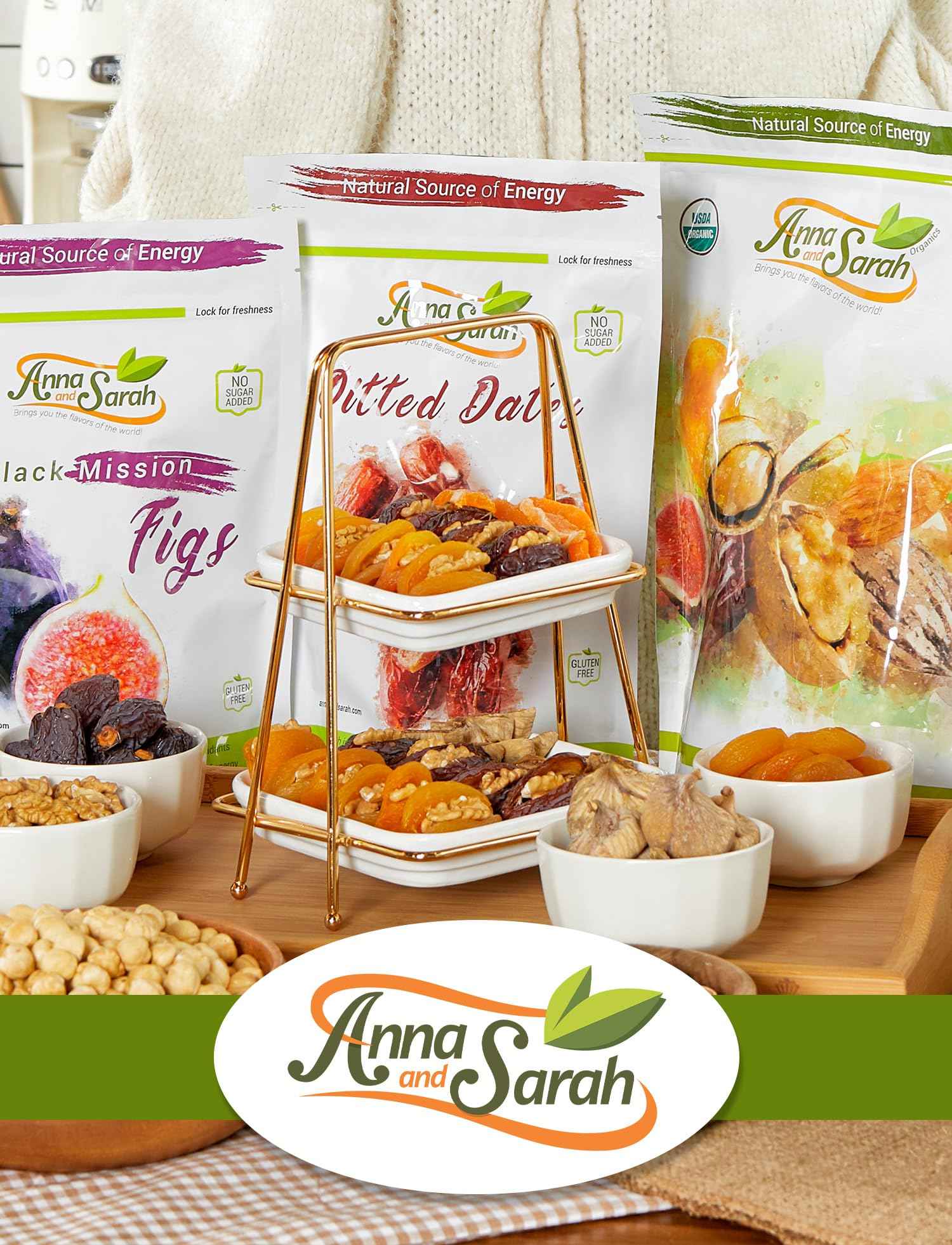 Anna and Sarah Freshly All RAW 6 Variety NUTS in Tray- 24 Oz Healthy Protein Food, All Natural, Vegan, Kosher NON GMO Pecan-Oregon-Almond-Mix-Macadamia-California Pistachios For Party, Birthday ,Gift for Men Women Family
