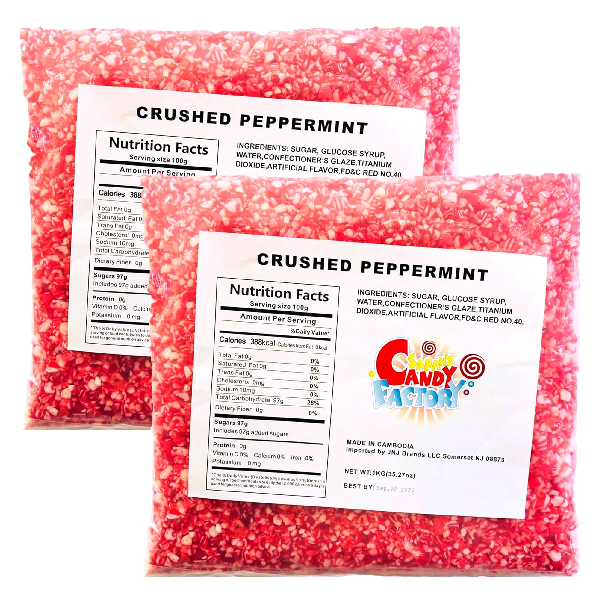 Sarah's Candy Factory 2.2 Lbs Crushed Peppermint Candy (2 Pack)