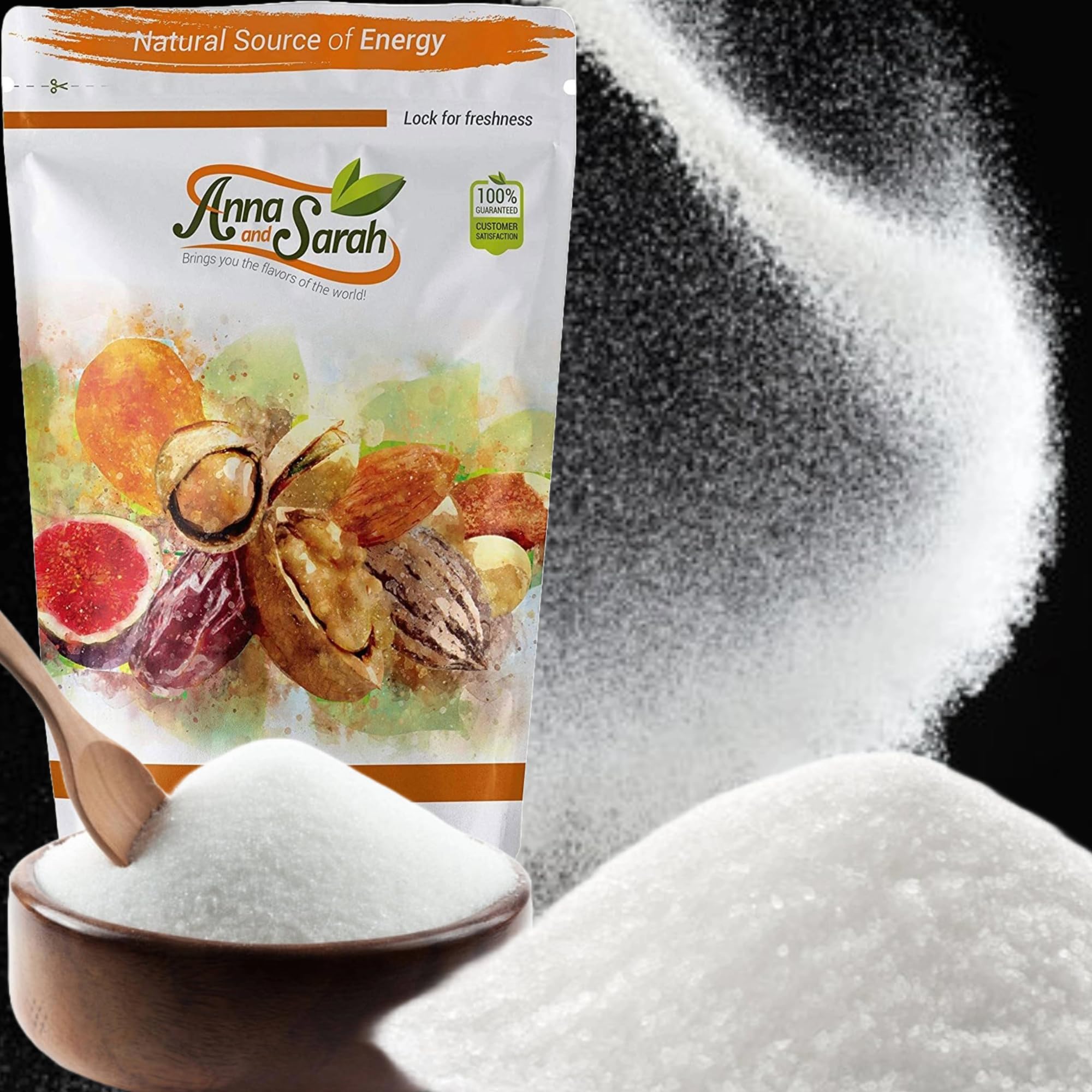 Anna & Sarah Monk Fruit Sweetener with Erythritol (1.5 lb) - Keto, Vegan, Zero Calorie - 0