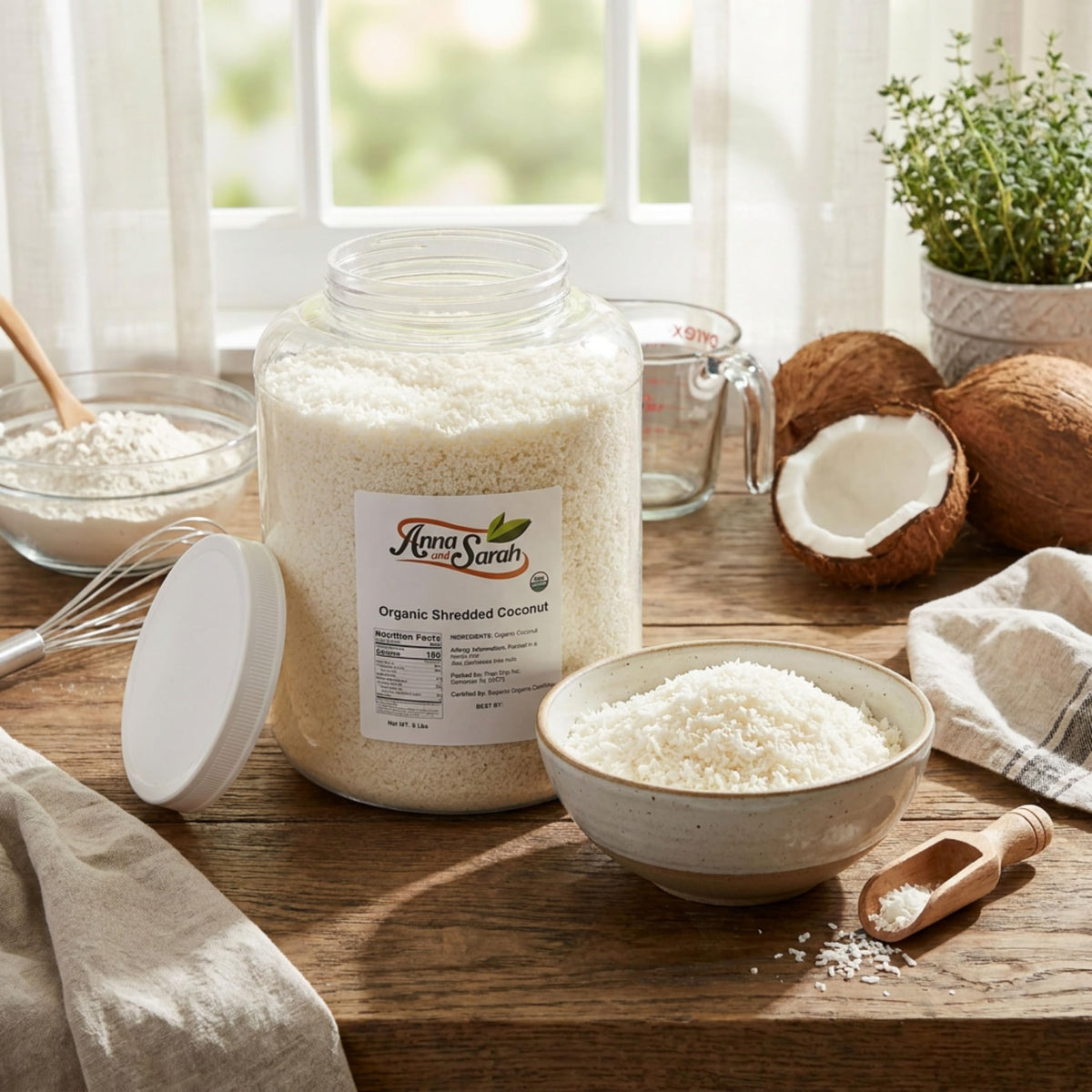 Anna and Sarah Organic Unsweetened Medium Shredded Coconut, 6 lb Jar – view 4
