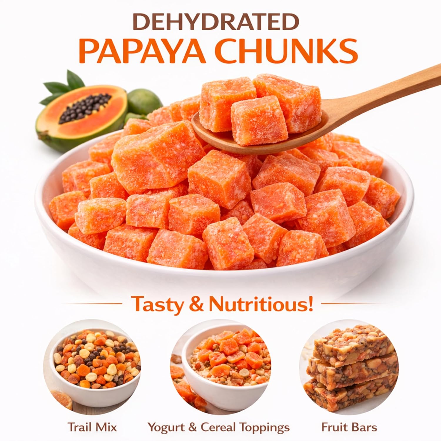 Anna and Sarah Natural Dehydrated Papaya Chunks