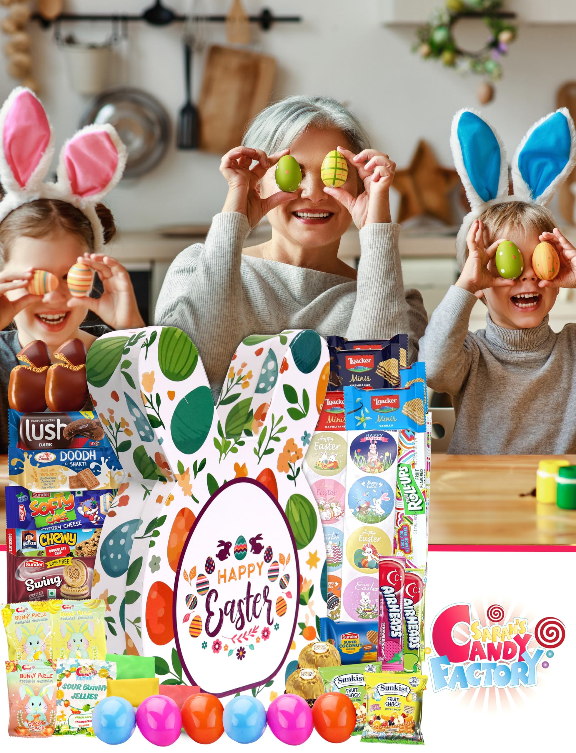 Sarah's Candy Factory Easter Treat Bunny Box (40 Count) - Delightful Snacks and Treats