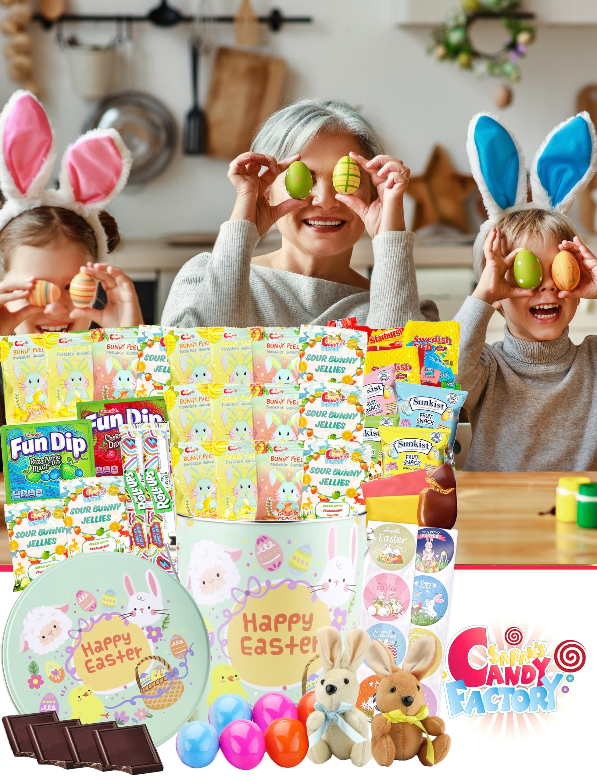 Sarah's Candy Factory Easter Snack Tin (60 Count) - Filled with Sweet Treats