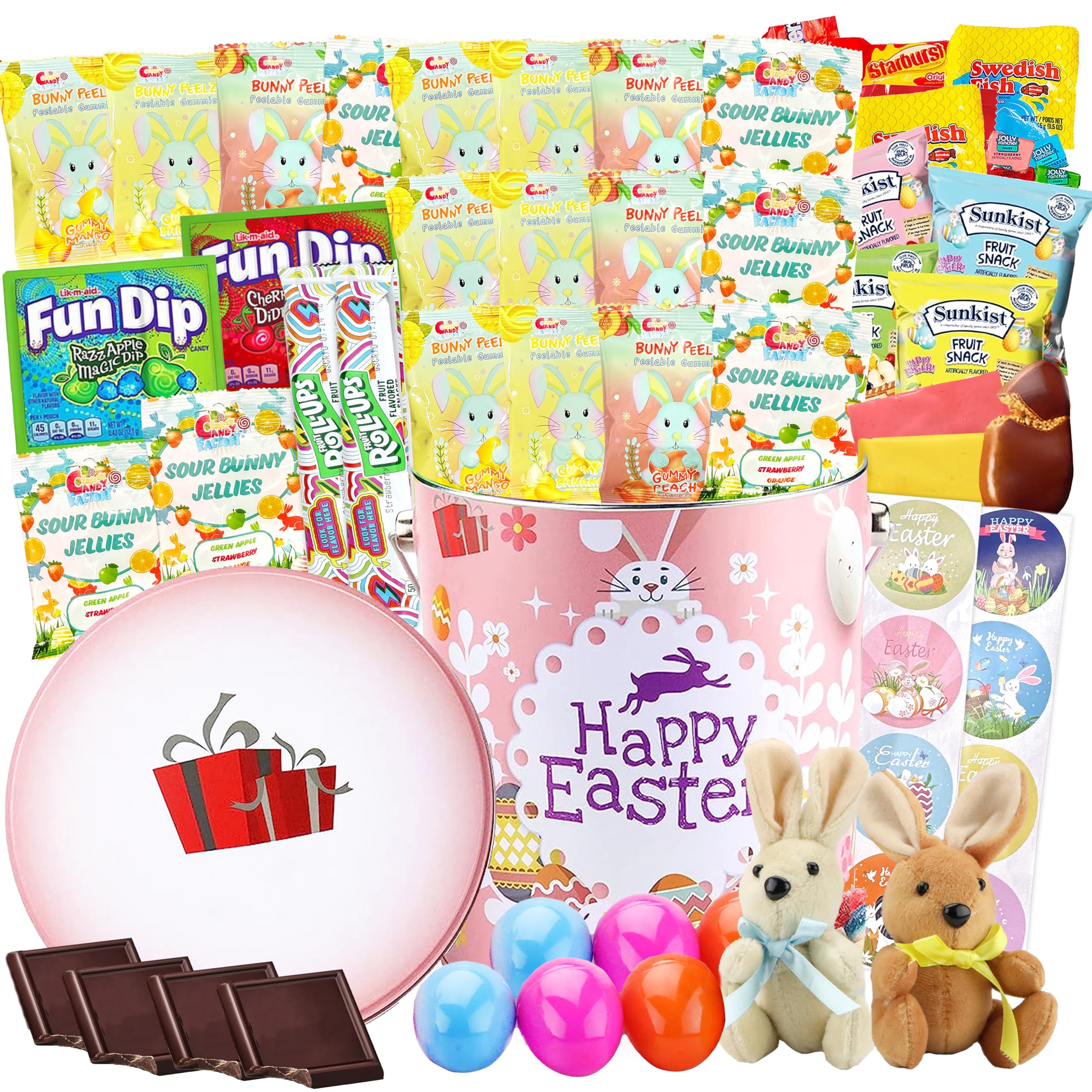 Easter Snack Pink Tin (60 Count) - Assorted Candy Treats