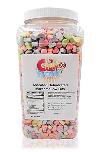 Sarah's Candy Factory Assorted Dehydrated Marshmallow Bits in Big Jar (1-2.5 lbs) 1 Lb