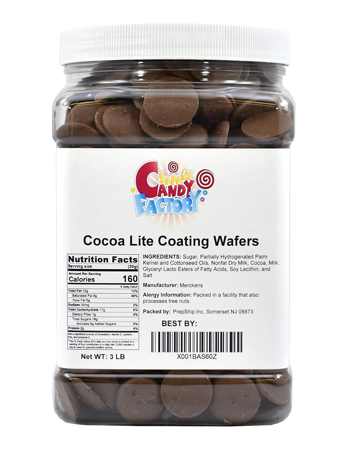 Sarah's Candy Factory 3 Lbs Milk Chocolate Melting Wafers in Jar