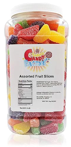 Sarah's Candy Factory Assorted Fruit Slices Candy - 5 Lbs Jar