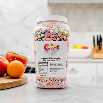 Assorted Dehydrated Marshmallow Bits in Big Jar (1-2.5 lbs)