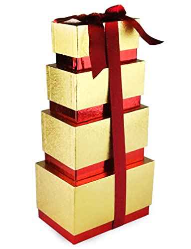 Anna and Sarah Deluxe Gift Tower: Caramel Popcorn, Pistachios, Pretzels