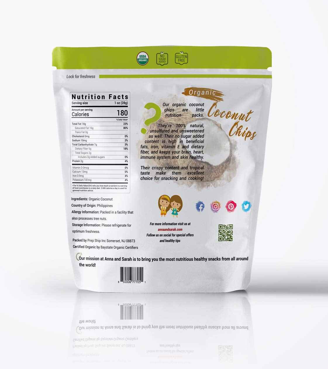 Organic Coconut Chips - Anna and Sarah
